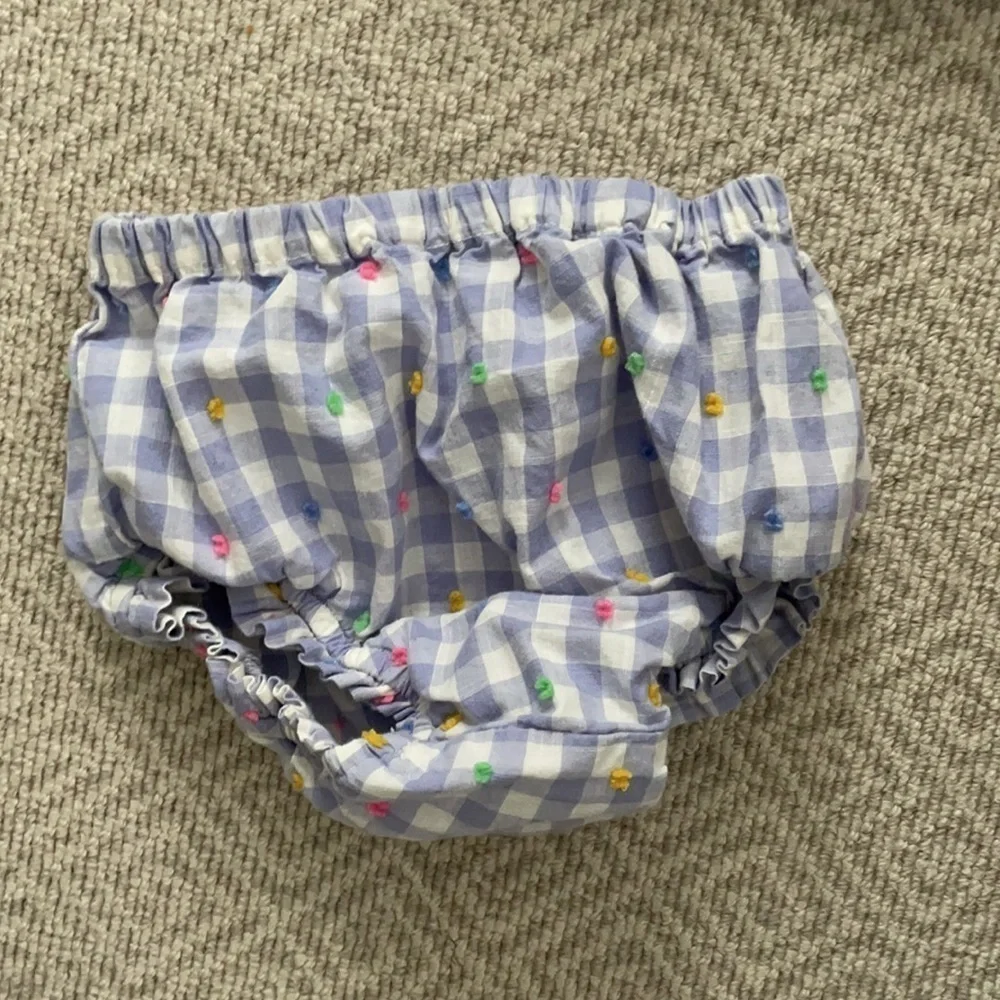 Baby Gap Gingham Purple Colorful Dots Outfit Set 6-12 M